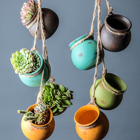 Succulent Ceramic Hanging Pots - Plantasiathemarket