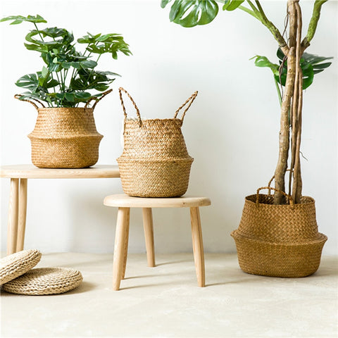 Handmade Rattan Seagrass Planter Baskets - Plantasiathemarket