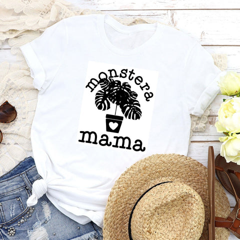 Monstera Plant Mama T-shirt - Plantasiathemarket