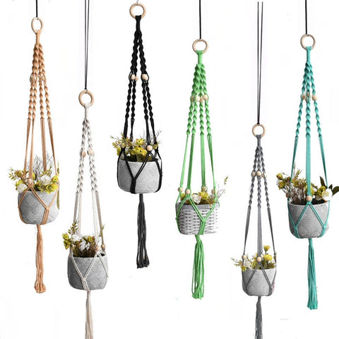 Macrame Beaded Plant Hangers - Plantasiathemarket