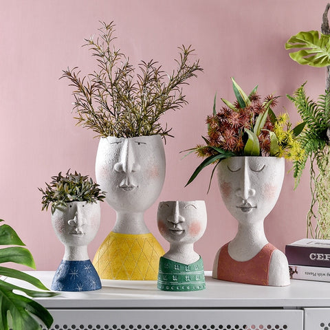Happy Head Flower Pot Family - Plantasiathemarket