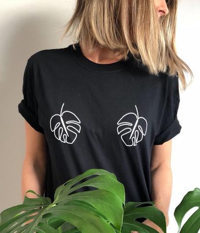 Monstera Leaf T-Shirt - Plantasiathemarket